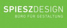 Logo Spieszdesign - Büro für Gestaltung - weiße Schrift auf grünem Grund 